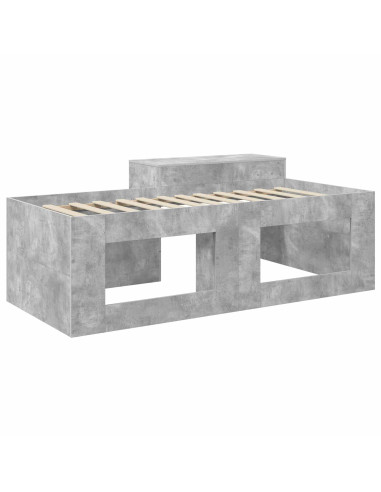 Letto alto per bambini con scrivania Grigio Cemento 90 x 200 cm