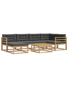 Set di divani da esterno 7 pcs Bianco e Antracite 2