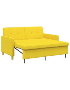 Divano Letto Estraibile Giallo Chiaro Tessuto 2