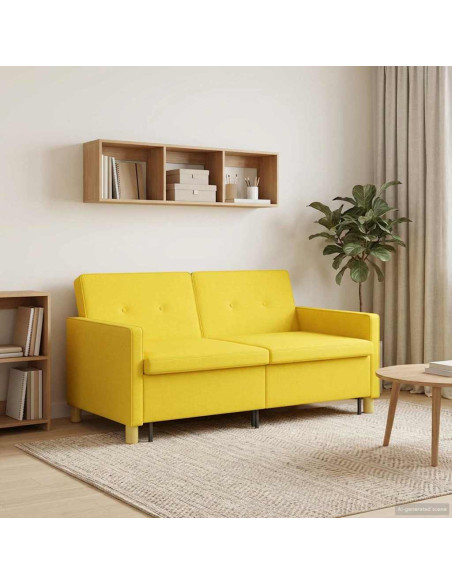 Divano Letto Estraibile Giallo Chiaro Tessuto
