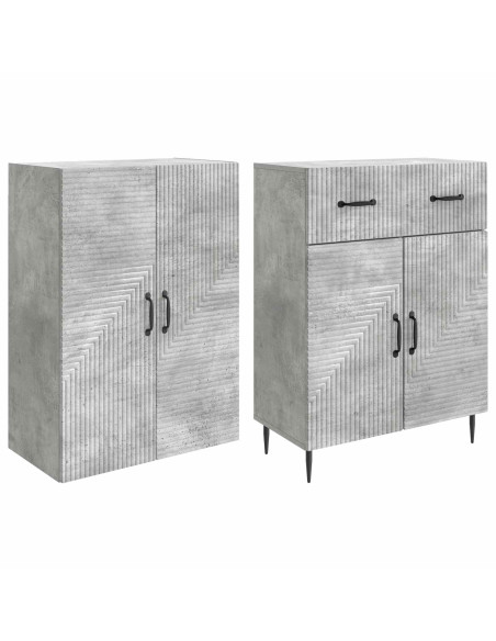 Set di armadi 2 pcs Grigio Cemento 66 x 34,5 x 89,5 cm