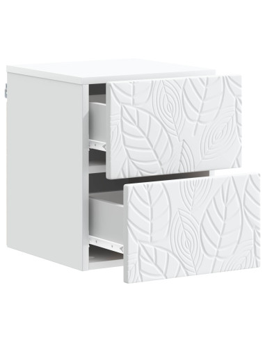 Mobiletto da notte a muro 2 pcs Bianco 34,5 x 33 x 40 cm