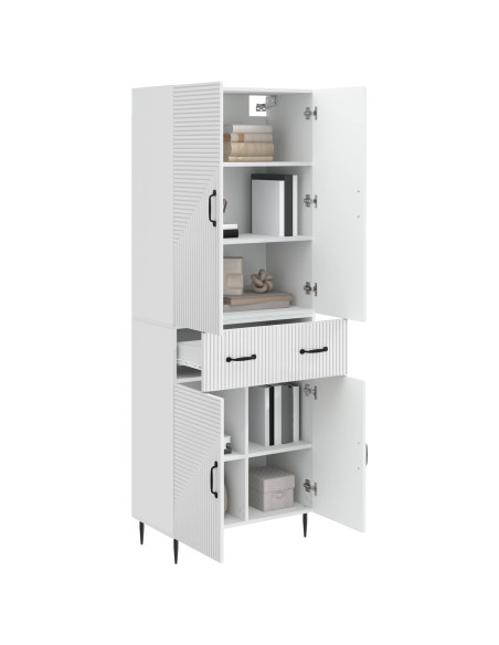 Set di armadi 2 pcs Bianco Lucido 66 x 34,5 x 89,5 cm