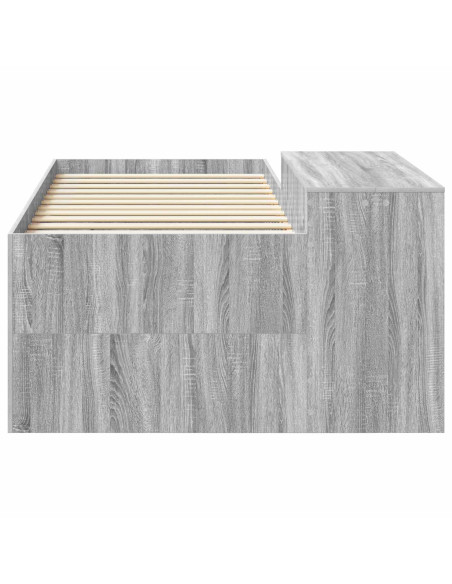 Letto alto per bambini con scrivania Sonoma grigio 90 x 200 cm