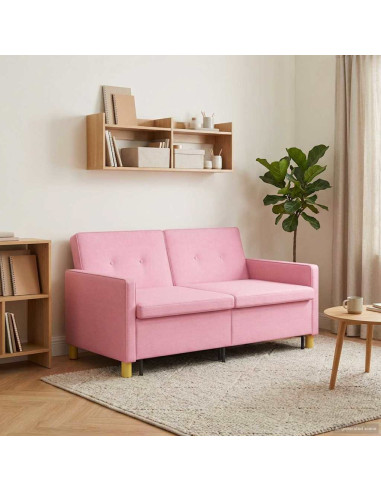 Divano Letto Estraibile Rosa Tessuto