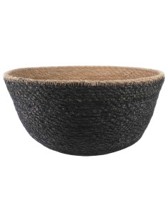 Vaso da fiori con manici Nero Ø 32 x 32 cm 100% Erba marina 2