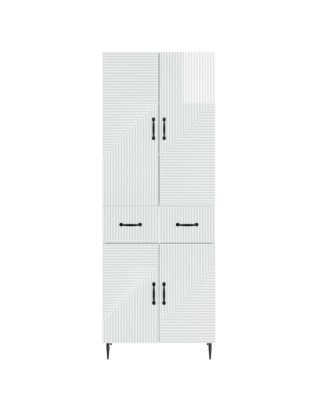 Set di armadi 2 pcs Bianco Lucido 66 x 34,5 x 89,5 cm