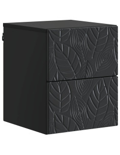 Mobiletto da notte a muro 2 pcs Nero 34,5 x 33 x 40 cm 2
