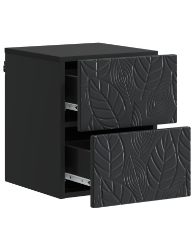 Mobiletto da notte a muro 2 pcs Nero 34,5 x 33 x 40 cm