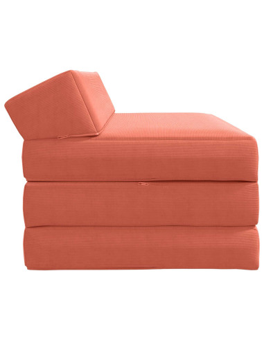 Divano Letto Pieghevole Rosso Arancio 120 x 60 x 49 cm Tessuto