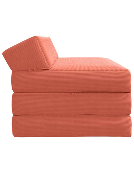 Divano Letto Pieghevole Rosso Arancio 120 x 60 x 49 cm Tessuto
