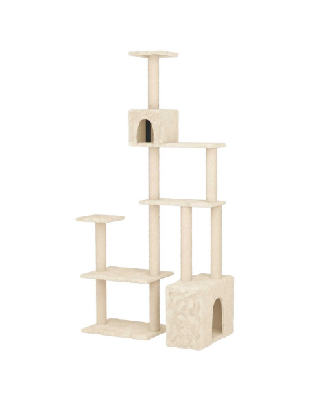 Albero per gatti con pali per graffiare in sisal Crema 177,5 cm