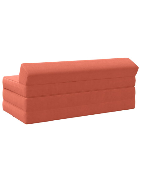 Divano Letto Pieghevole Rosso Arancio 120 x 60 x 49 cm Tessuto