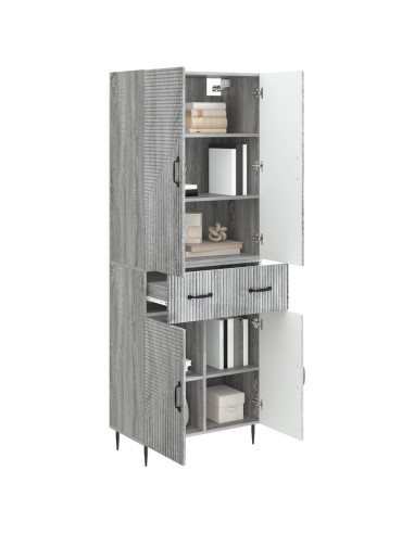 Set di armadi 2 pcs Sonoma grigio 66 x 34,5 x 89,5 cm