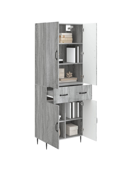 Set di armadi 2 pcs Sonoma grigio 66 x 34,5 x 89,5 cm