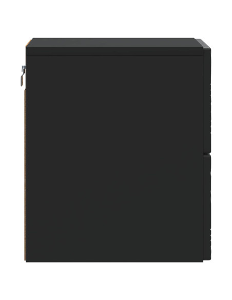 Mobiletto da notte a muro 2 pcs Nero 34,5 x 33 x 40 cm
