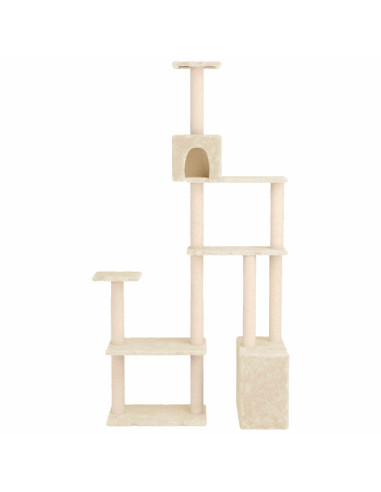 Albero per gatti con pali per graffiare in sisal Crema 177,5 cm