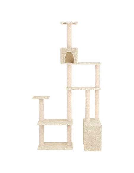 Albero per gatti con pali per graffiare in sisal Crema 177,5 cm