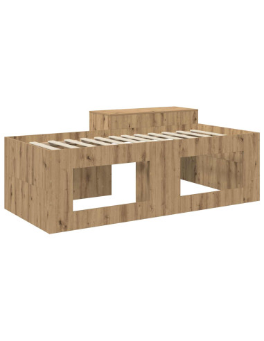 Letto alto per bambini con scrivania Rovere Artigianale