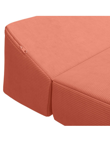 Divano Letto Pieghevole Rosso Arancio 120 x 60 x 49 cm Tessuto