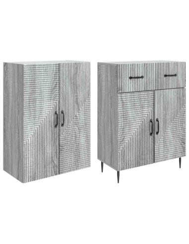 Set di armadi 2 pcs Sonoma grigio 66 x 34,5 x 89,5 cm