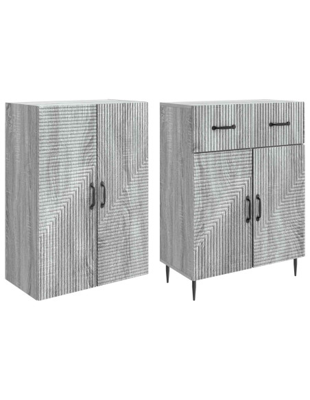 Set di armadi 2 pcs Sonoma grigio 66 x 34,5 x 89,5 cm