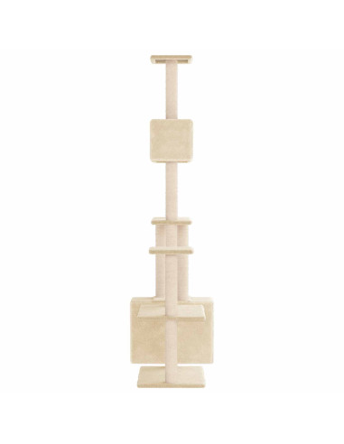 Albero per gatti con pali per graffiare in sisal Crema 177,5 cm