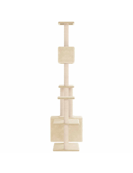 Albero per gatti con pali per graffiare in sisal Crema 177,5 cm