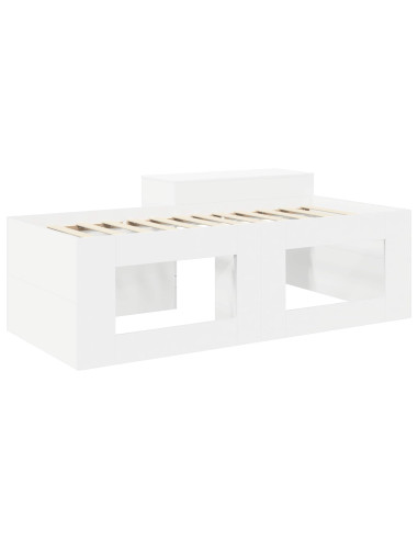 Letto alto per bambini con scrivania Bianco 98.5 x 200 cm