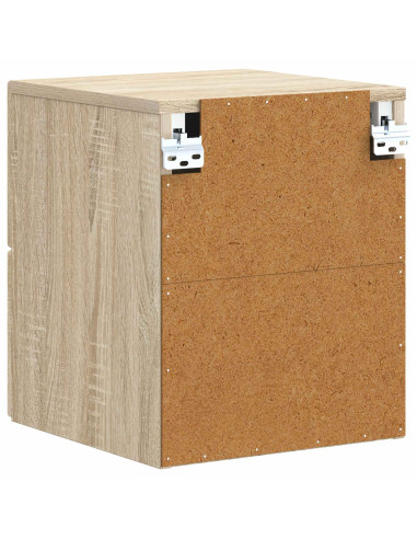 Mobiletto da notte a muro Rovere Sonoma 34,5 x 33 x 40 cm