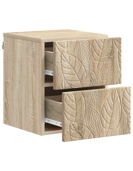 Mobiletto da notte a muro 2 pcs Rovere Sonoma 34,5 x 33 x 40 cm