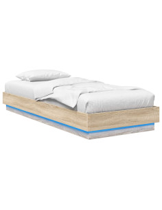 Letto con LED Rovere Sonoma 80 x 200 cm Legno ingegnerizzato 2
