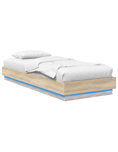 Letto con LED Rovere Sonoma 80 x 200 cm Legno ingegnerizzato
