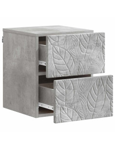 Mobiletto da notte a muro Grigio Cemento 34,5 x 33 x 40 cm 2