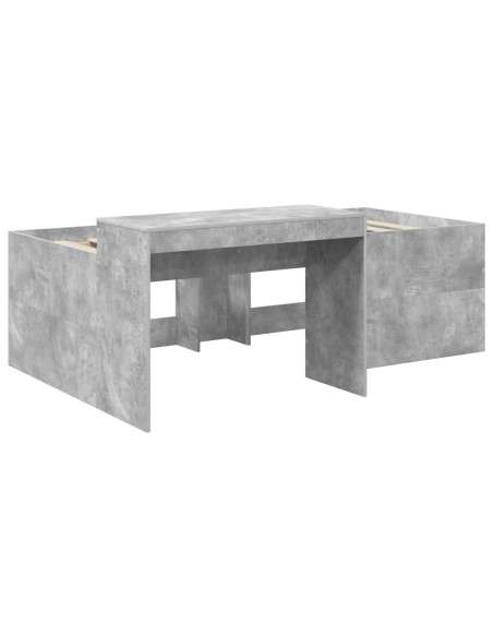 Letto alto per bambini con scrivania Grigio Cemento