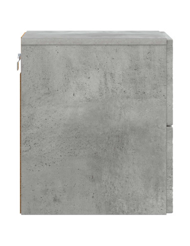 Mobiletto da notte a muro Grigio Cemento 34,5 x 33 x 40 cm