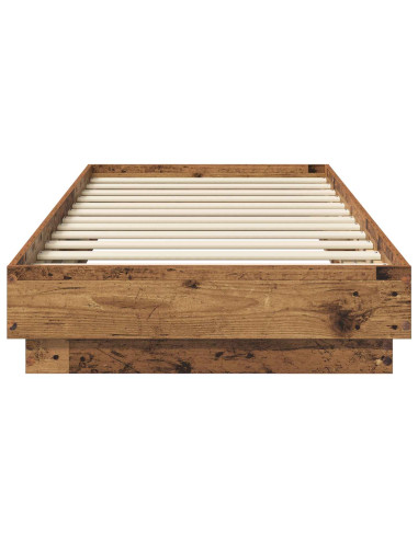 Letto con LED Legno antico 80 x 200 cm Legno ingegnerizzato