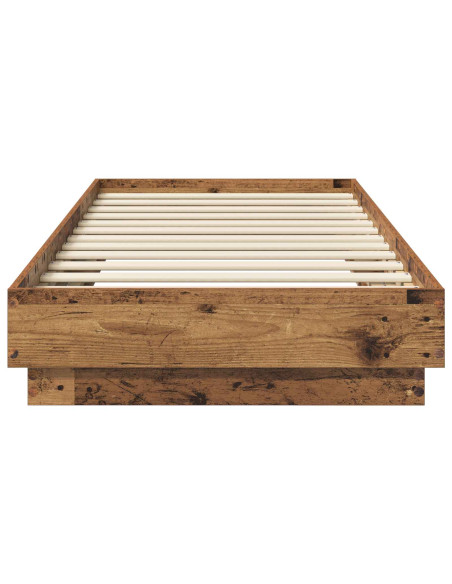 Letto con LED Legno antico 80 x 200 cm Legno ingegnerizzato