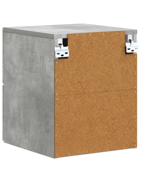 Mobiletto da notte a muro Grigio Cemento 34,5 x 33 x 40 cm