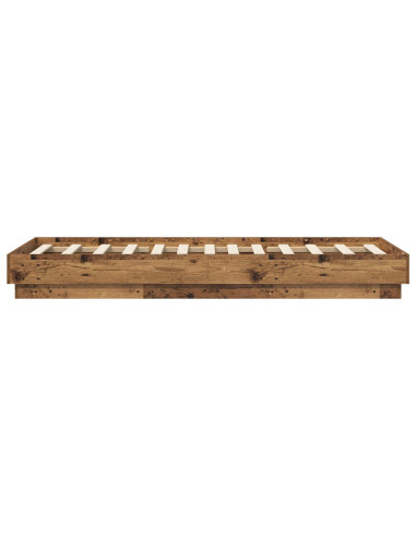 Letto con LED Legno antico 80 x 200 cm Legno ingegnerizzato