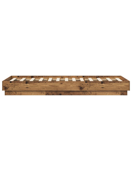 Letto con LED Legno antico 80 x 200 cm Legno ingegnerizzato
