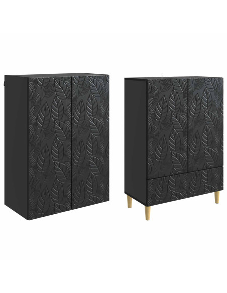 Set di armadi 2 pcs Nero Legno ingegnerizzato