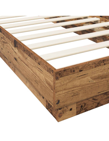 Letto con LED Legno antico 80 x 200 cm Legno ingegnerizzato