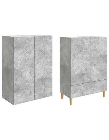 Set di armadi 2 pcs Grigio Cemento Legno ingegnerizzato