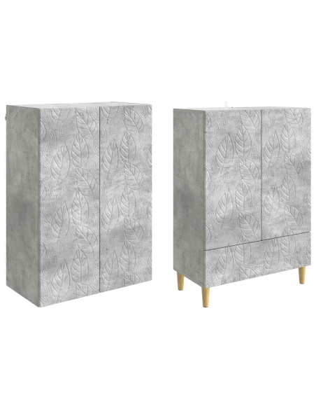 Set di armadi 2 pcs Grigio Cemento Legno ingegnerizzato