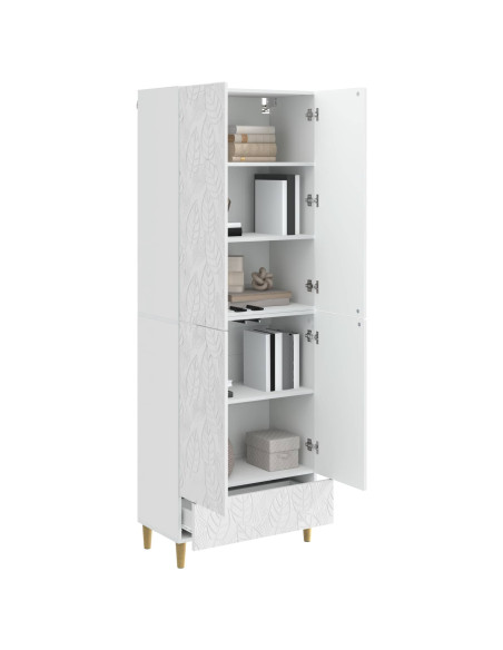 Set di armadi 2 pcs Bianco Lucido Legno ingegnerizzato