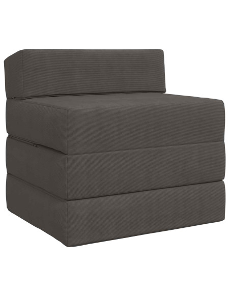 Divano Letto Pieghevole Grigio Scuro 200 x 70 x 15 cm