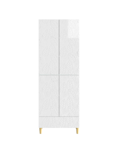 Set di armadi 2 pcs Bianco Lucido Legno ingegnerizzato