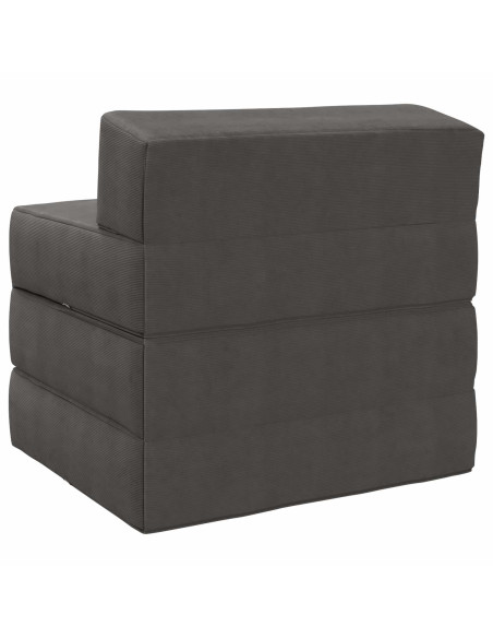 Divano Letto Pieghevole Grigio Scuro 200 x 70 x 15 cm