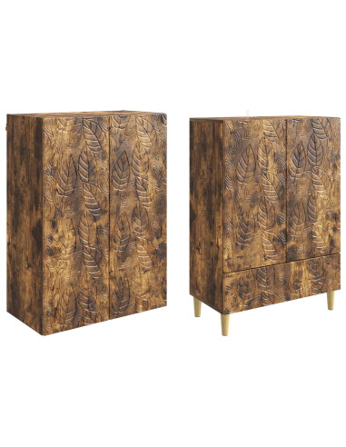 Set di armadi 2 pcs Rovere Fumo Legno ingegnerizzato